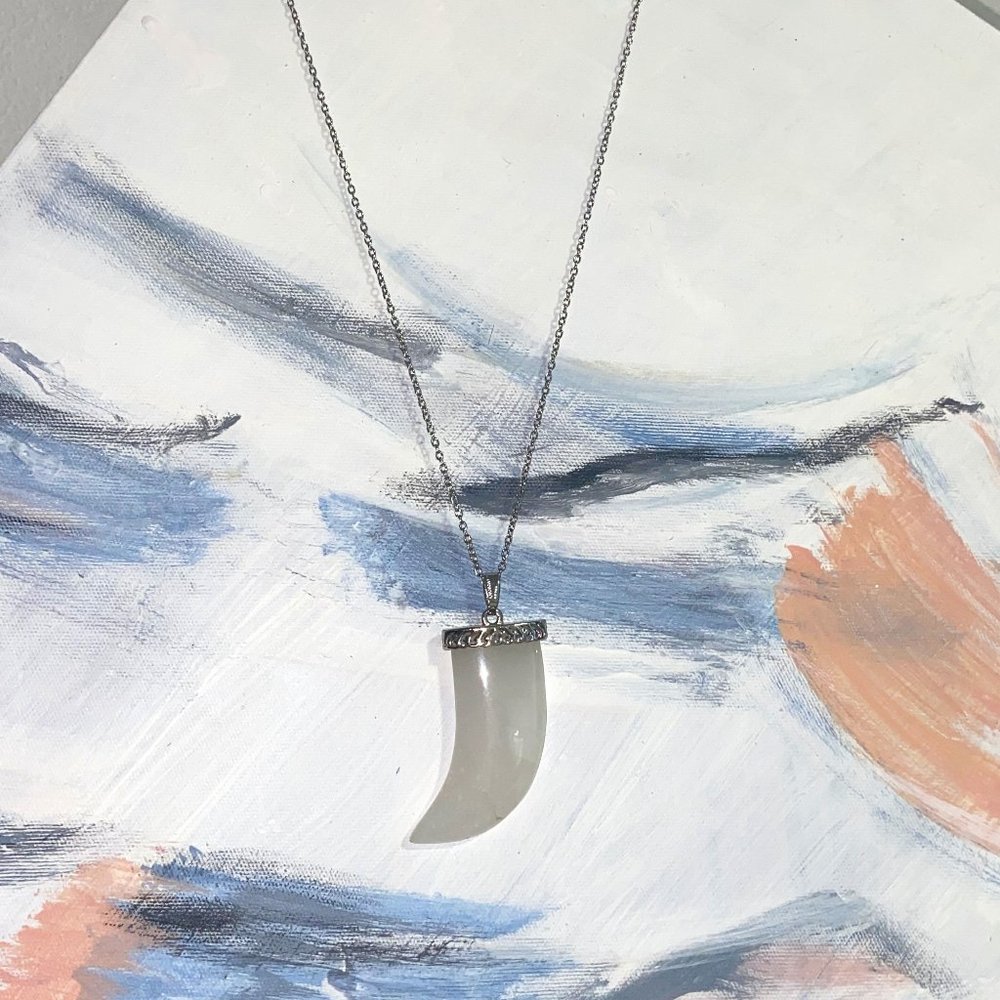 Horn sterling silver necklace
